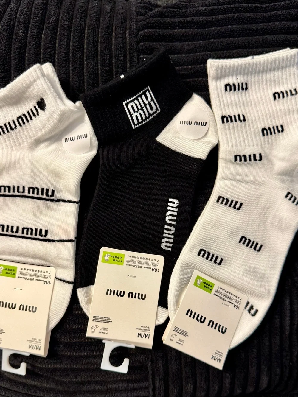 MIU MIU Ankle Sock Set of 3
